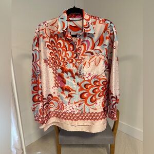 Zara printed satin shirt multicolor Size XS